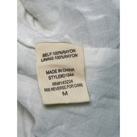 Tropical Medium Sundress Lined Palm Leaf Womens Green White ILLA  Boho Dress - Picture 9 of 12